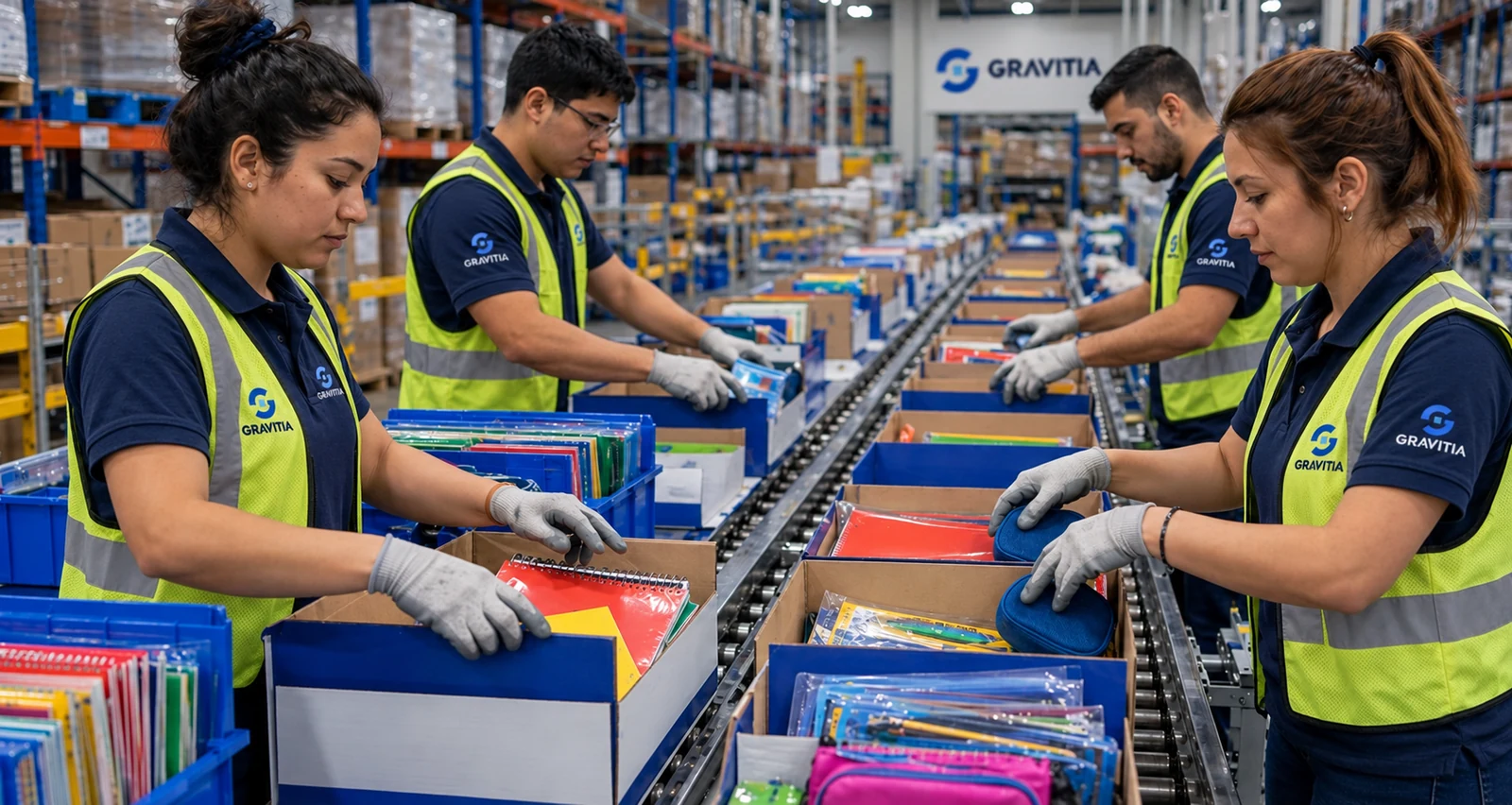Kits escolares en línea de producción
